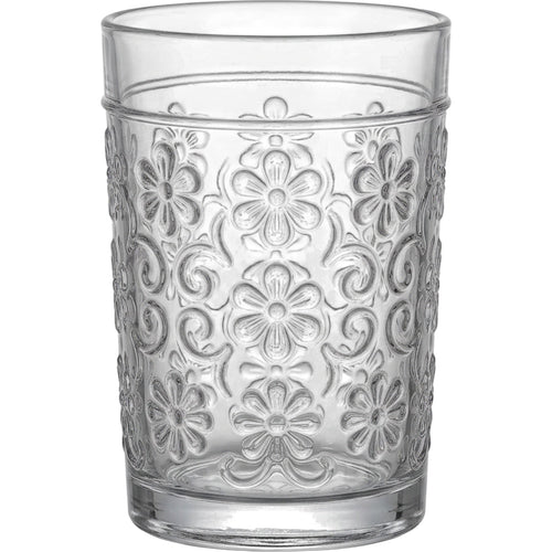 Smxdk Floral Pressed Glass Tumbler 11 oz Clear - Product view