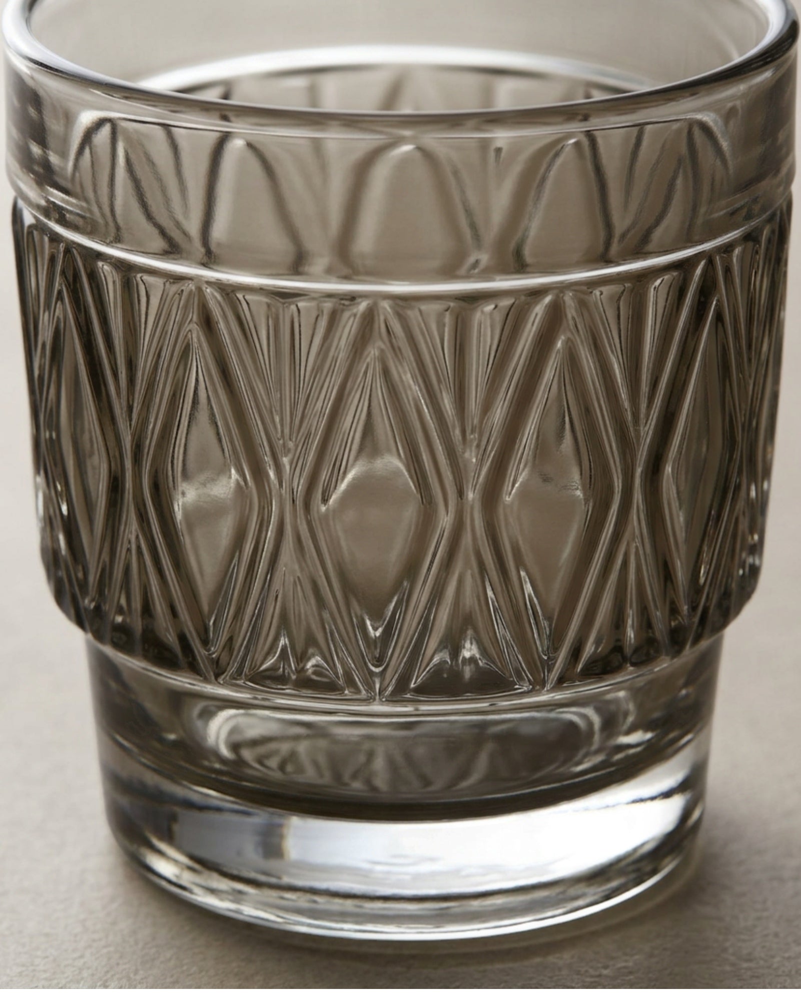 Smxdk Diamond Panel Highball Glass 14 oz Smoke Gray - Detail view