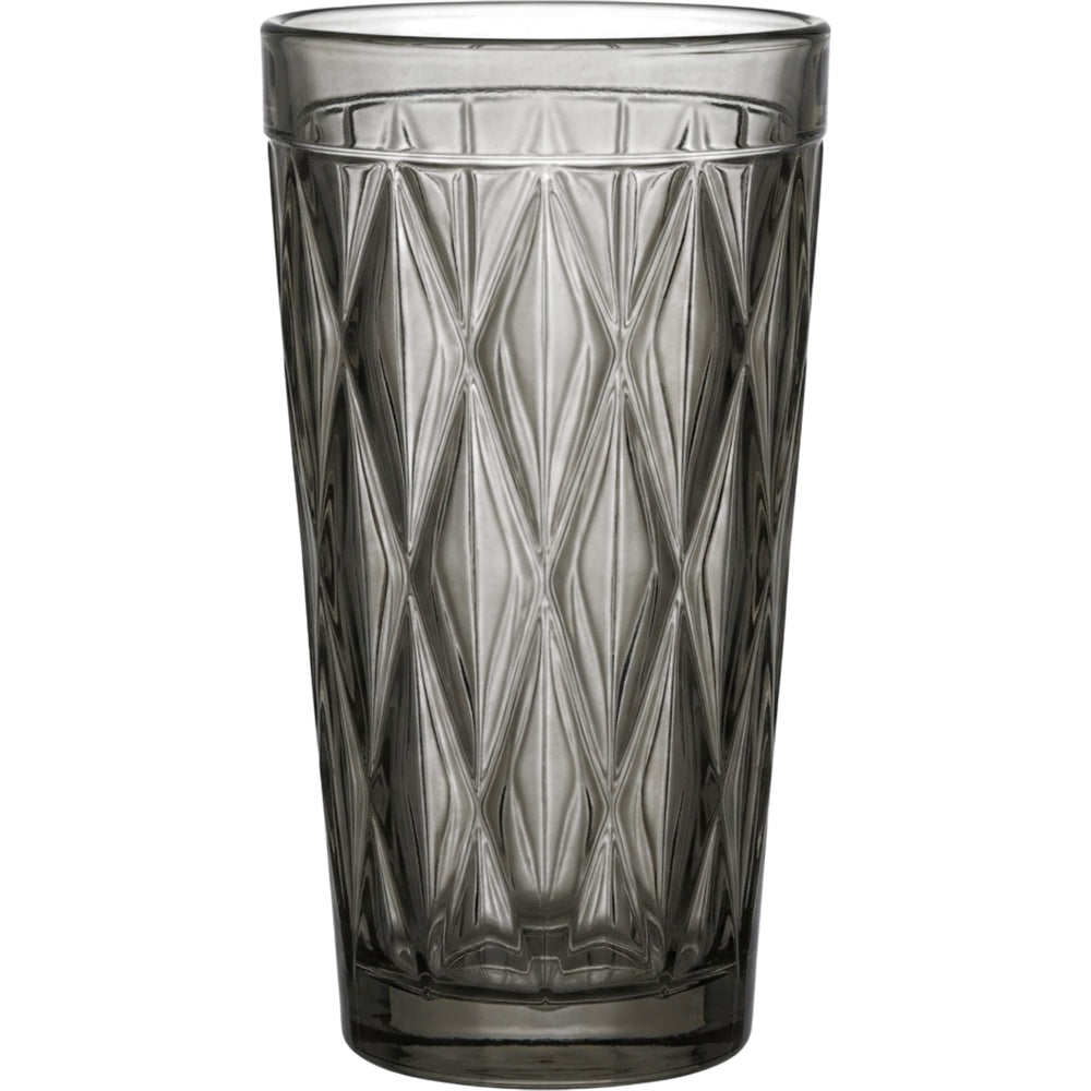 Smxdk Diamond Panel Highball Glass 14 oz Smoke Gray - Product view